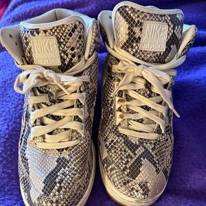 Nike Python Pattern Sneakers in Black and White